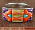 Oyster Shell Multicolor Inlay Sterling Silver Ring Size 7-1/2 AS41265
